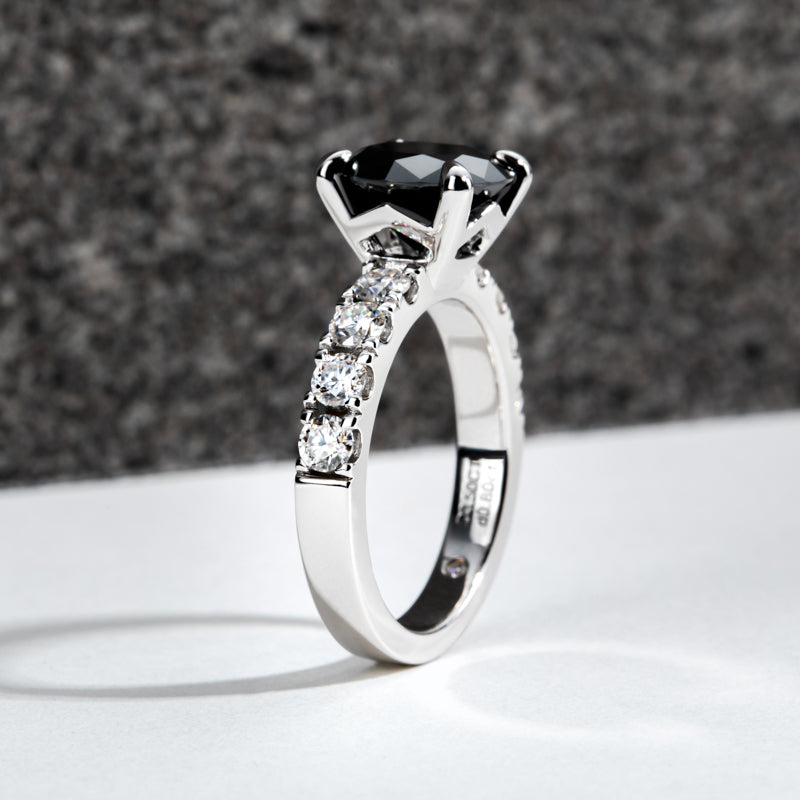 3.5ct Black Moissanite RIngs