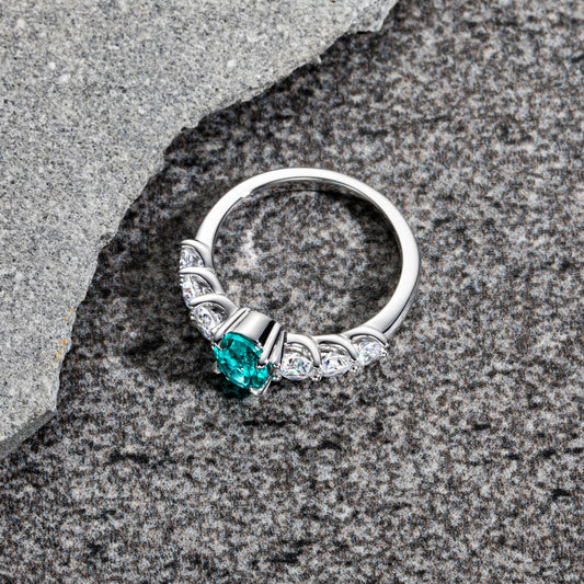 "Paraiba Series" Cultured Paraiba Ring, Tourmaline Ring in 6*8mm Egg Shape