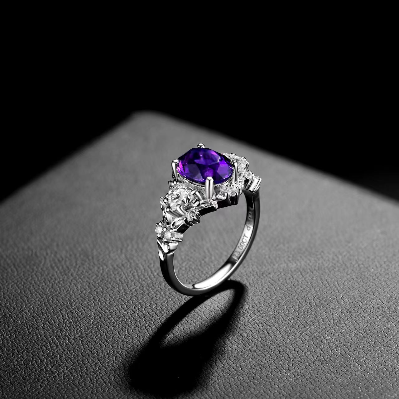 Natural Amethyst, Exquisitely Designed Fashionable Amethyst Ring, S925 Silver with 18K Gold Plated, Daily Party Ring for Women