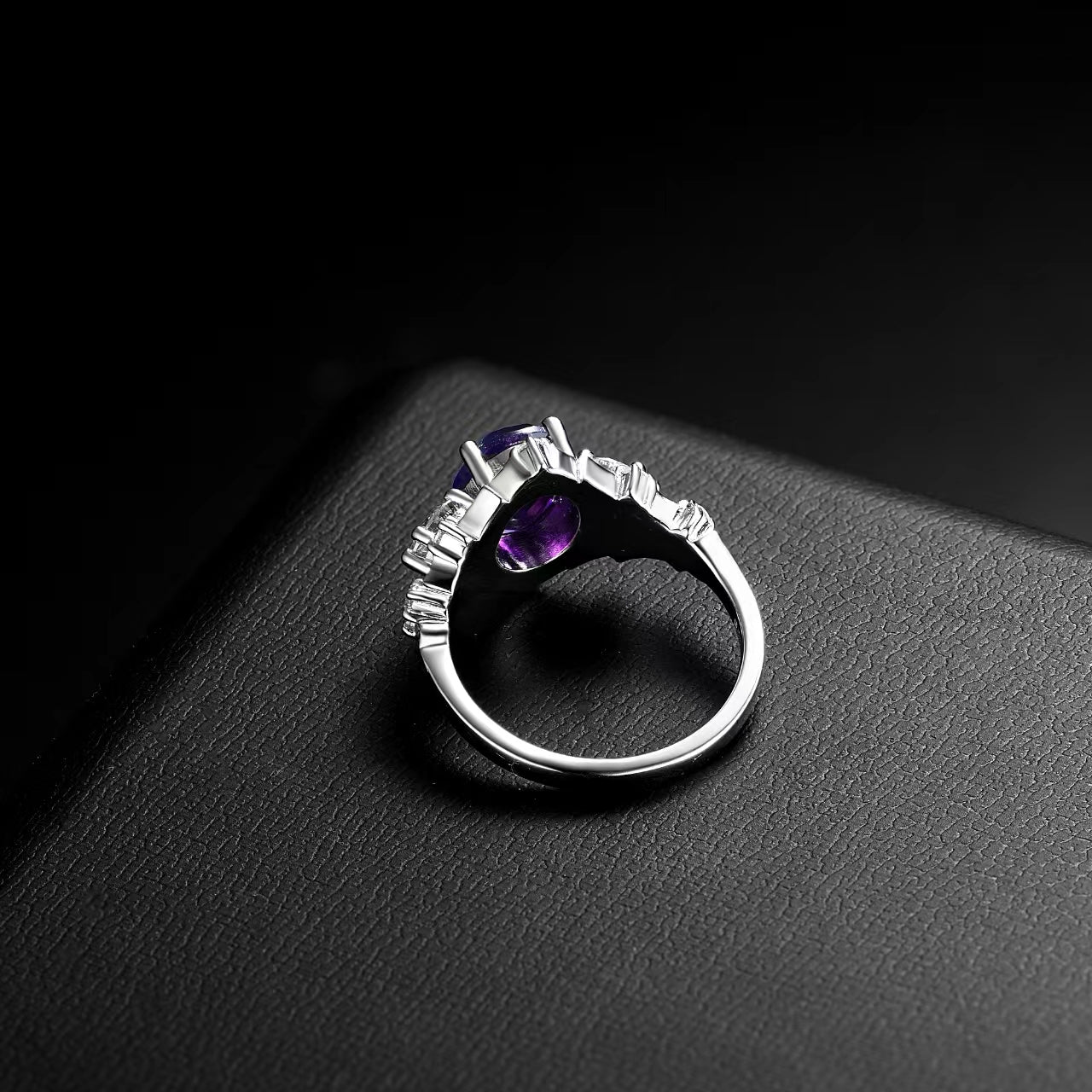 Natural Amethyst, Exquisitely Designed Fashionable Amethyst Ring, S925 Silver with 18K Gold Plated, Daily Party Ring for Women