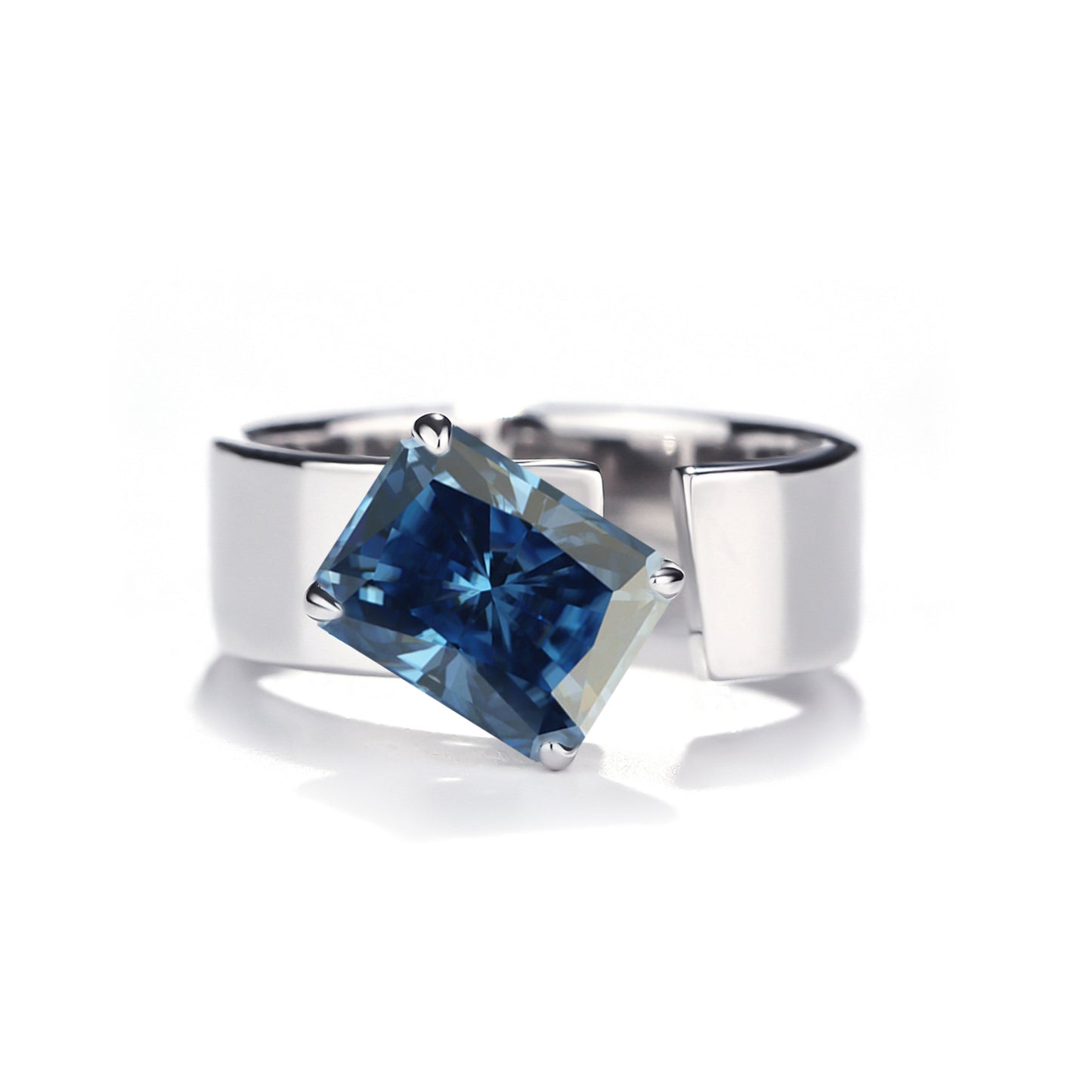 3-Carat 7x9 Radiant-Cut Adjustable Moissanite Ring