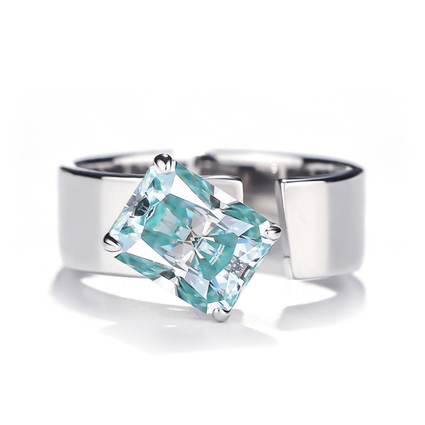 3-Carat 7x9 Radiant-Cut Adjustable Moissanite Ring