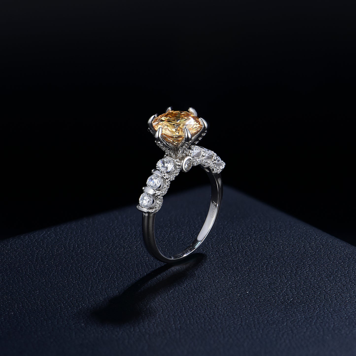 3 Carat Yellow Moissanite Rings