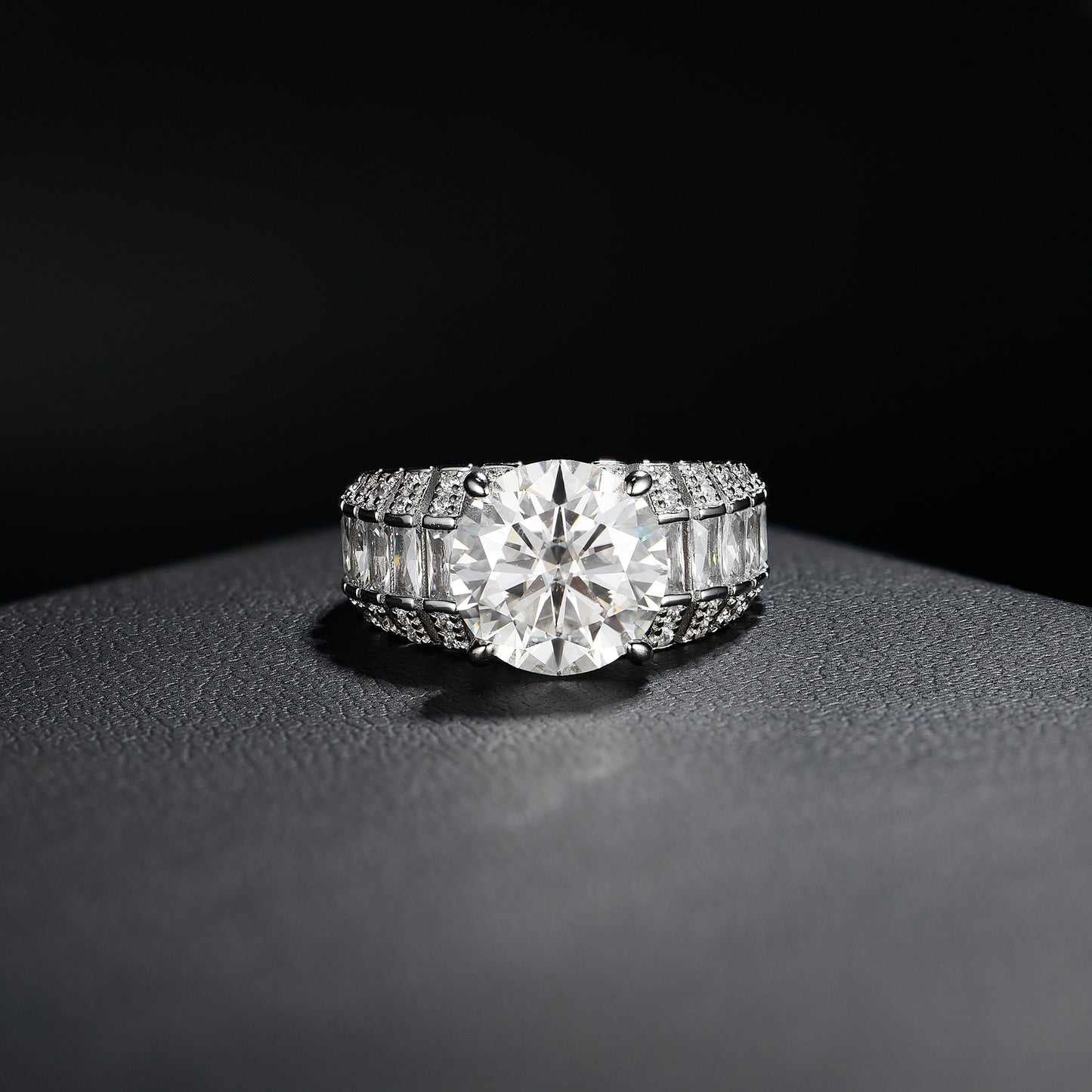 5ct All Moissanite Men's Ring