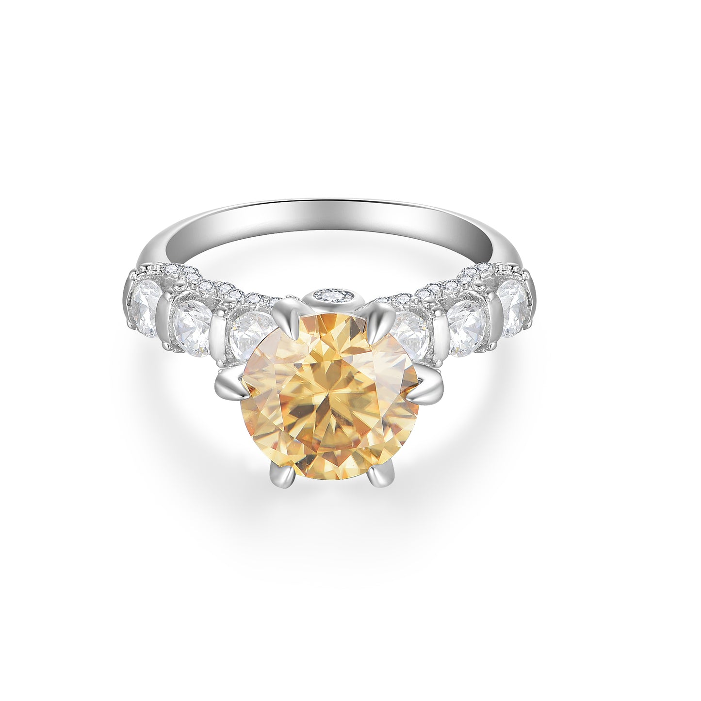 3 Carat Yellow Moissanite Rings