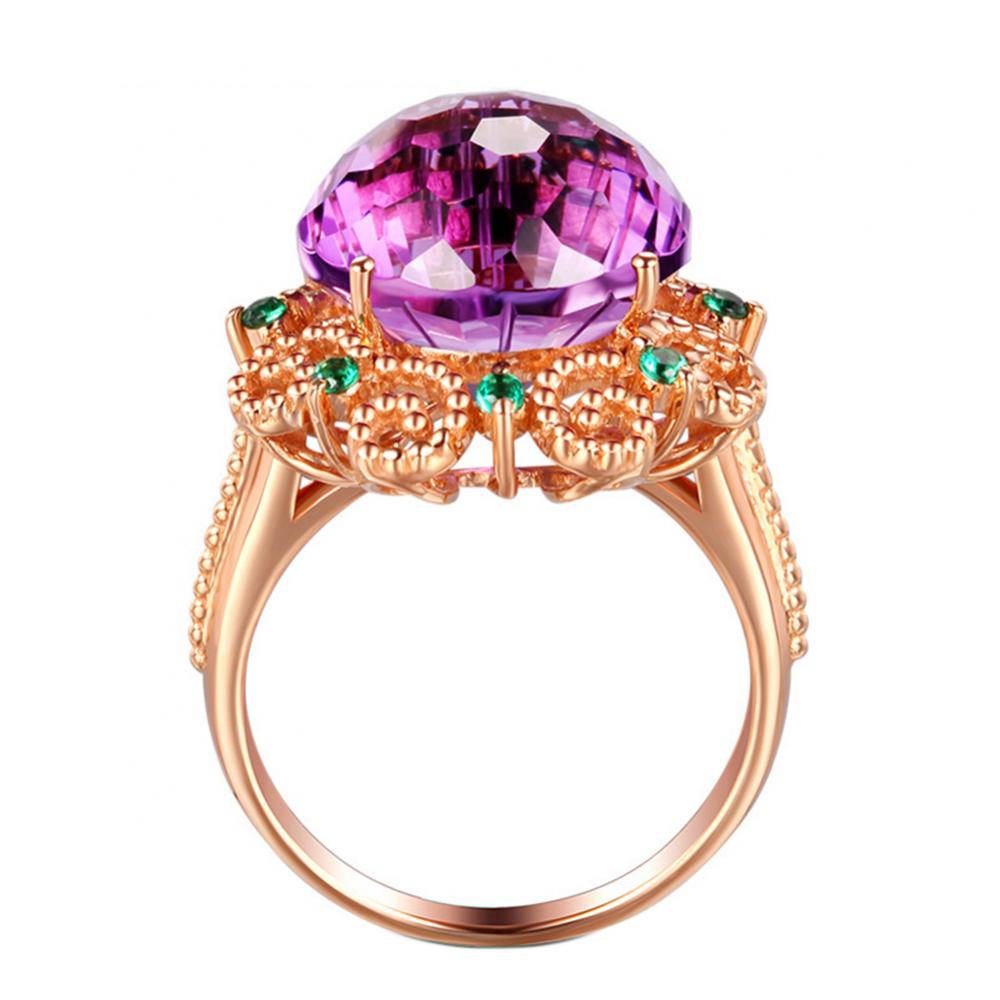 Fashion Women Faux Amethyst Finger Ring Wedding Engagement Banquet Jewelry Gift