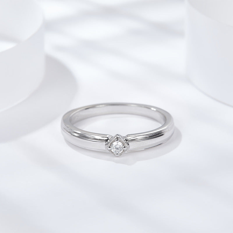 Couple's Moissanite Proposal Rings 925 Sterling Silver Matching Set