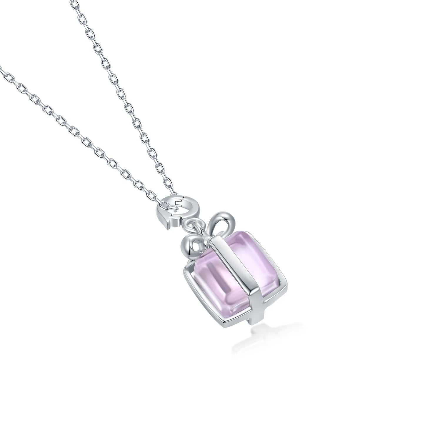 Amethyst Gift Box Pendant, Openable Necklace.925 Sterling Silver Chrams Pendant, Christmas Parties Spring Festival Gifts