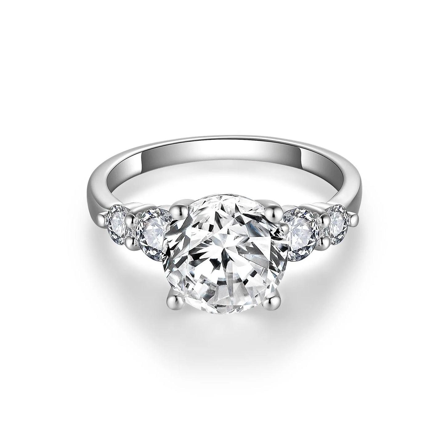 3CT Classic Moissanite Rings, 925 Silver Ring for Women. Anniversary Birthday Wedding Christmas Valentine's Day Gift