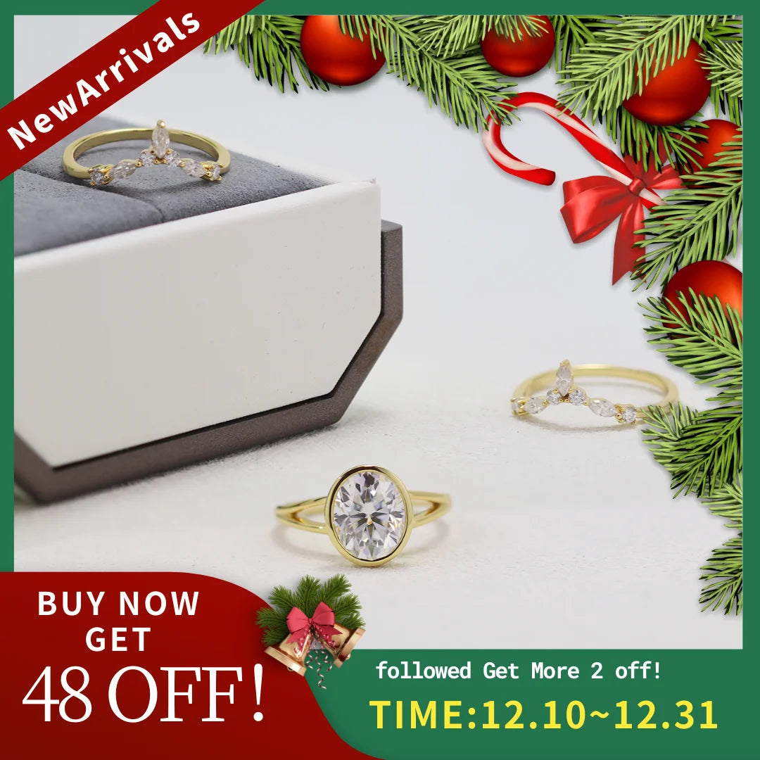 3ct Oval Moissanite Engagement Rings for Women, 925 Sterling Silver with 18k Gold Plated Set Ring with Moissanite Ring Certified