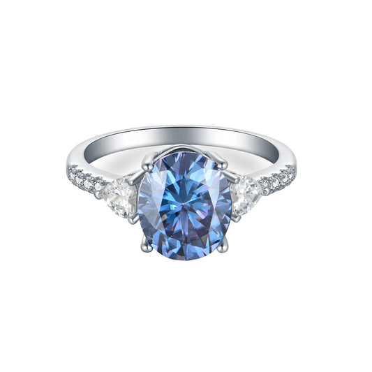 5ct Oval-shaped Moissanite Rings for Women,925 Sliver with 18k Gold Ring, Engagements Wedding Band Rings, Gift Packing with GRA