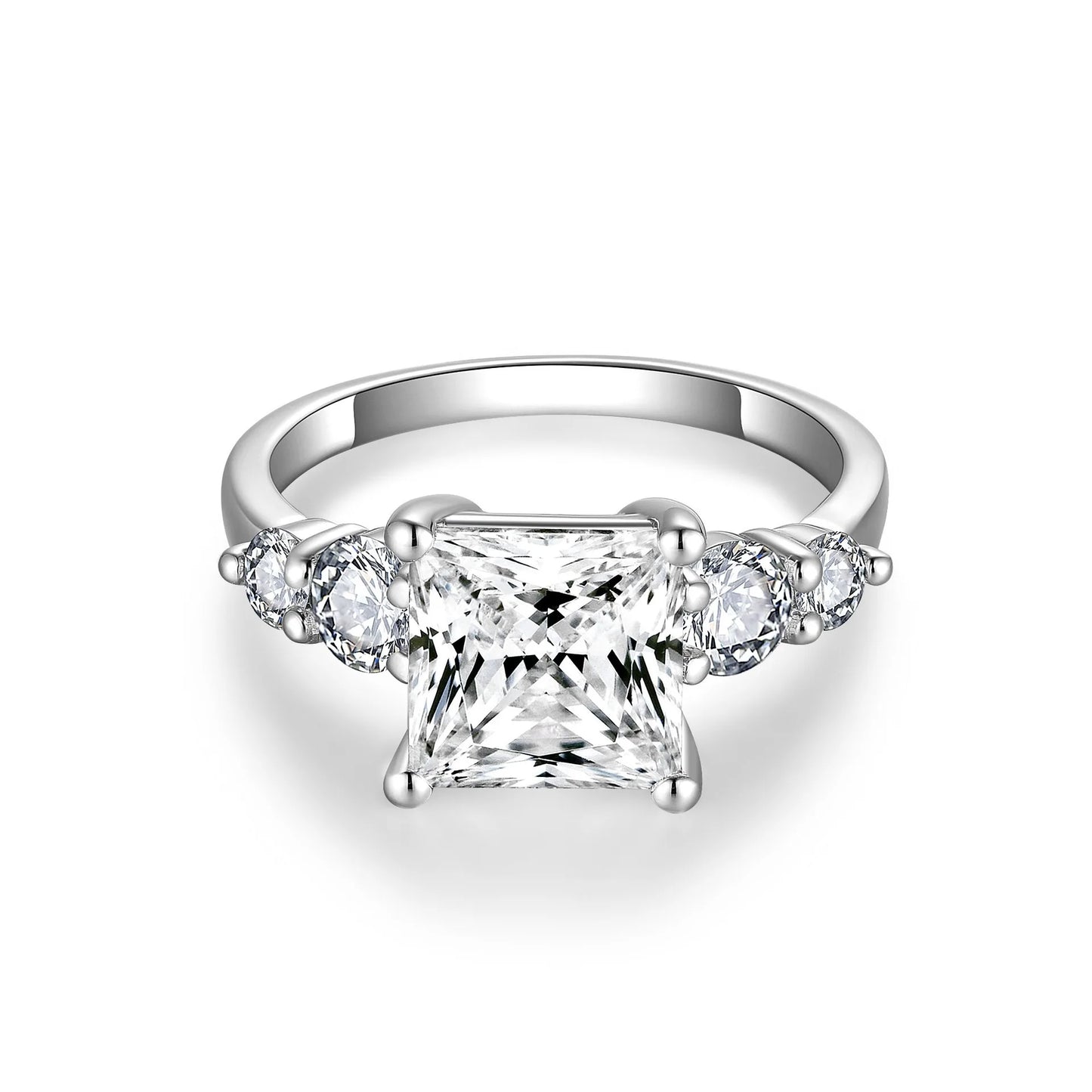 3CT Classic Moissanite Rings, 925 Silver Ring for Women. Anniversary Birthday Wedding Christmas Valentine's Day Gift