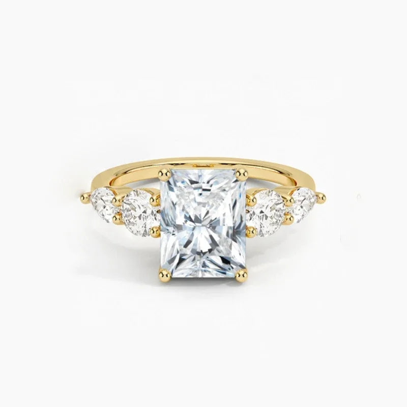 Solid 1ct Moissanite Rings for Women,925 Silver  18k Gold Ring ,Wedding Band, Engagement Ring,Christmas and New Year Gifts.