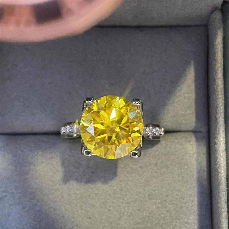Yellow Moissanite Ring, 5 Carat Women's Statement Ring, Sizes 9-19 – view 1