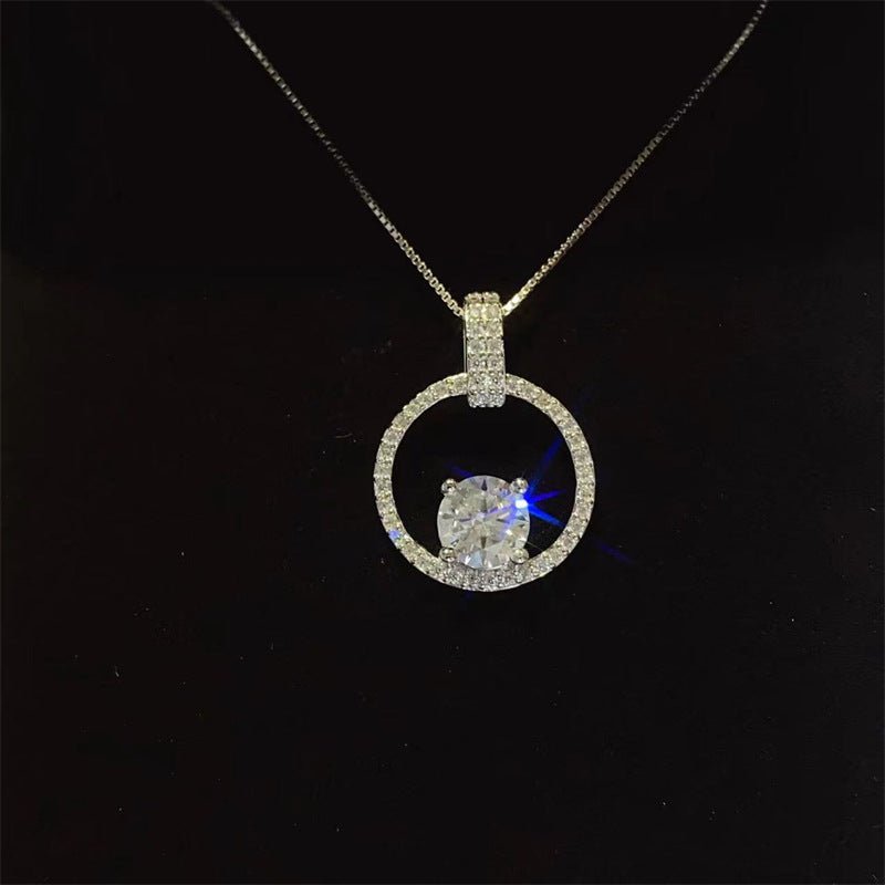 1 Carat Moissanite Circle Pendant Necklace – image 1