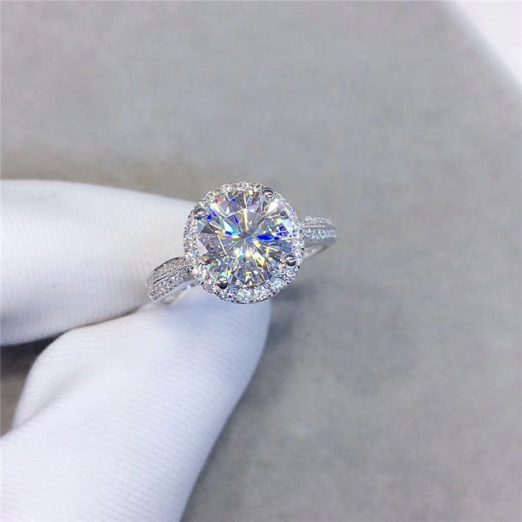 1 Carat Round Moissanite Halo Ring for Women, Adjustable Open Band – view 1