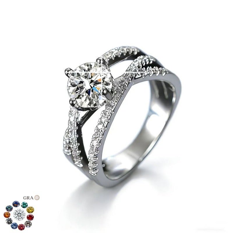 2 Carat Round Moissanite Ring for Women - Split Shank Engagement, Promise & Wedding Ring – view 1