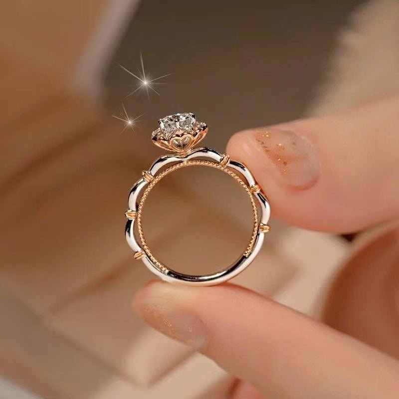 3 Carat Cushion Cut Moissanite Ring for Women, U-Shape Engagement Ring – view 1