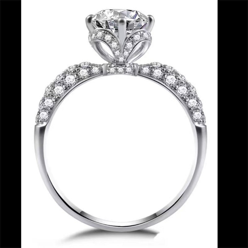 1 Carat Floral Moissanite Ring for Women, Split Shank Promise Ring, Elegant Engagement Style – view 1