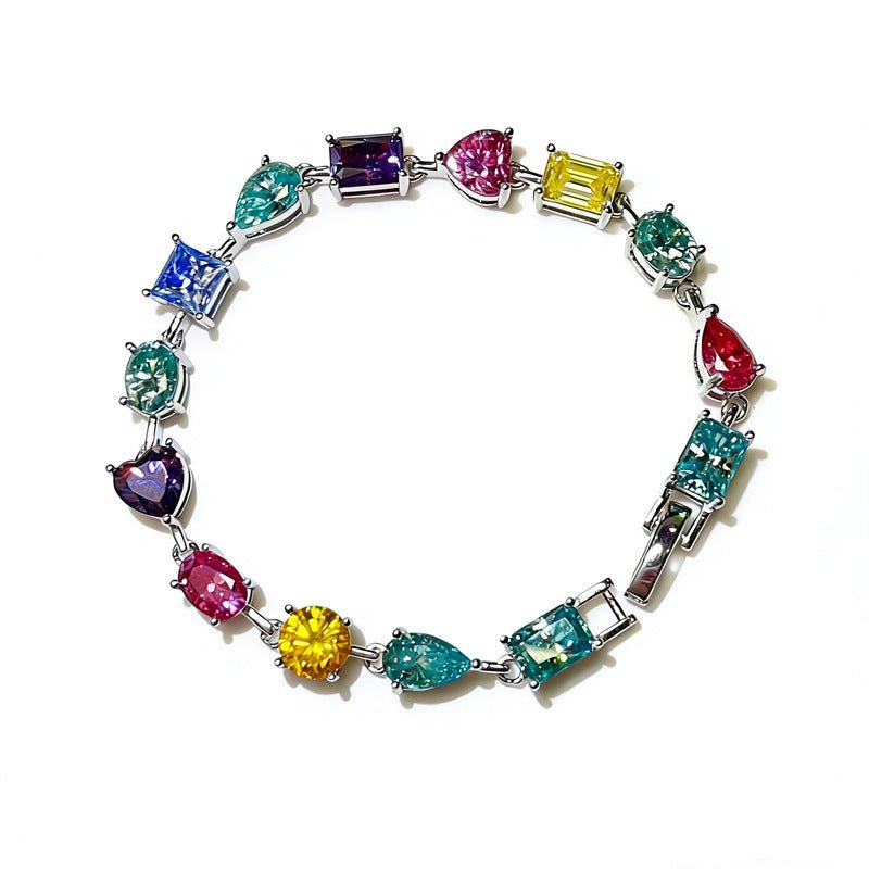 Colorful Irregular Stone Tennis Bracelet for Women, Full Link Bracelet in 16cm 17cm 18cm – view 1