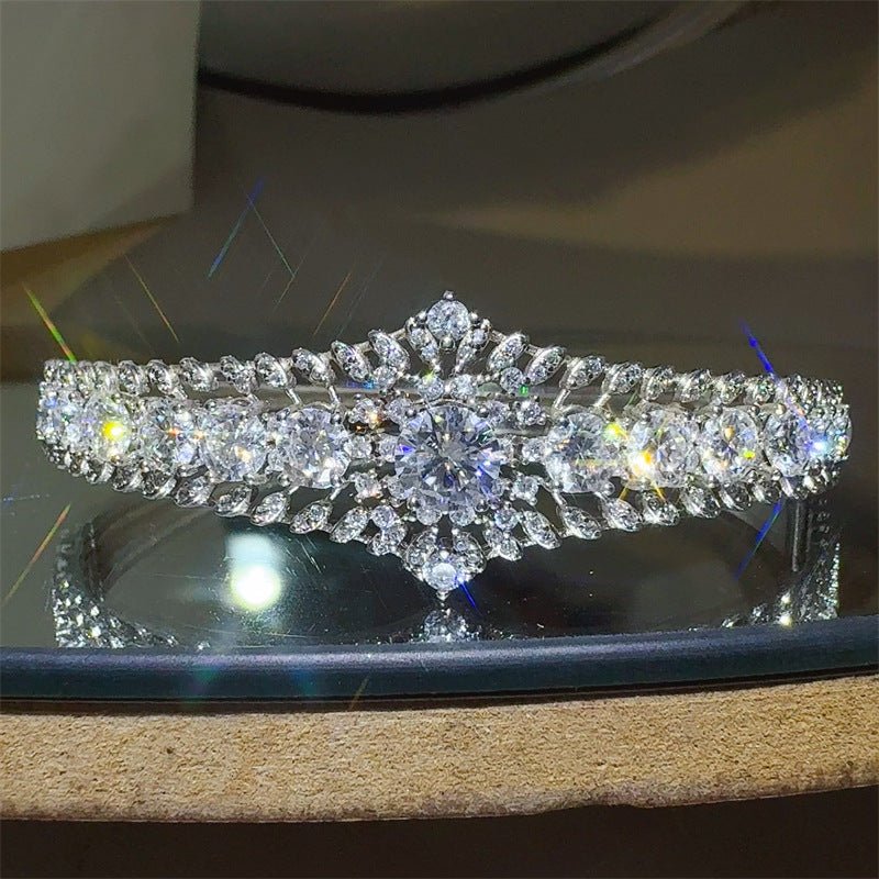 6 Carat Floral Moissanite Tennis Bracelet – image 1