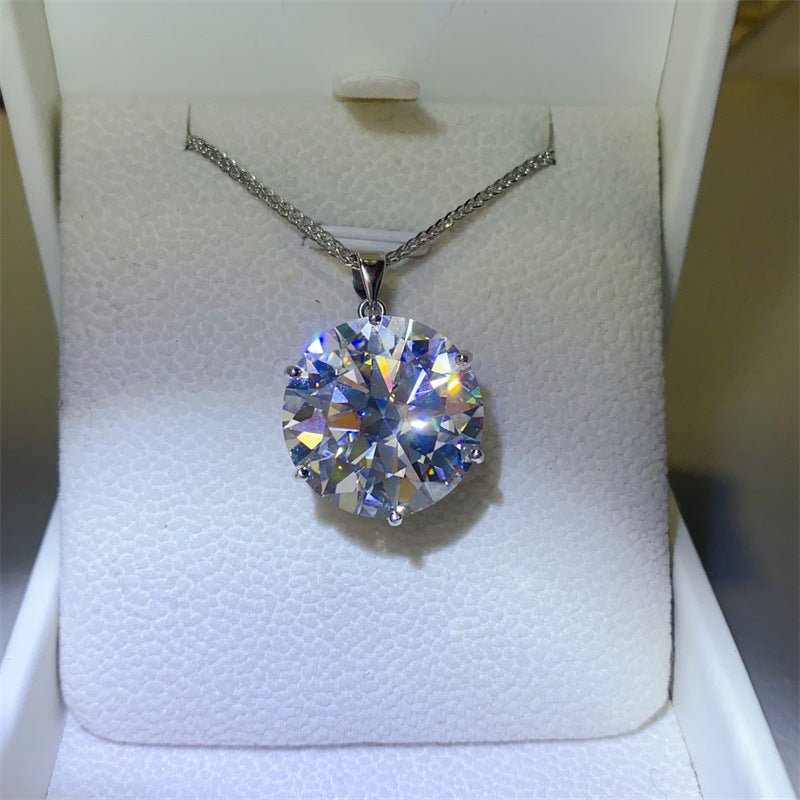 20 Carat Six-Prong Moissanite Solitaire Pendant – image 1