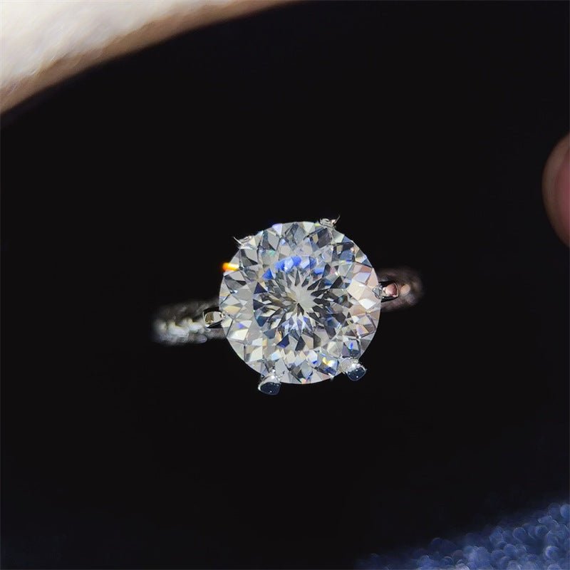 5 Carat Moissanite Ring for Women, Round Solitaire Six-Prong Engagement Ring – view 1