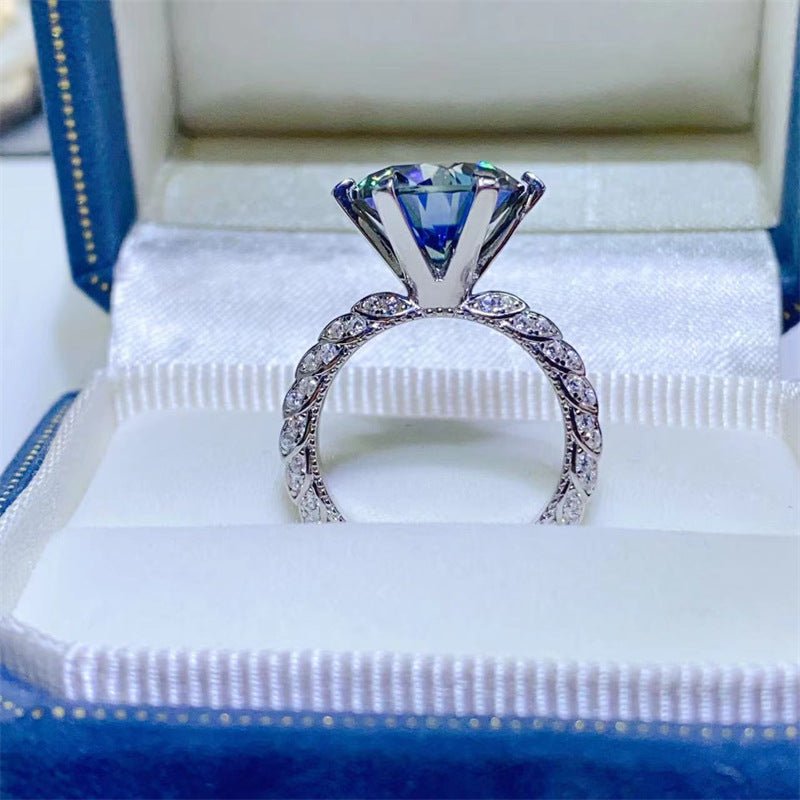 5 Carat Gray Moissanite Ring for Women, Geometric U-Shape Solitaire Engagement Ring – view 1