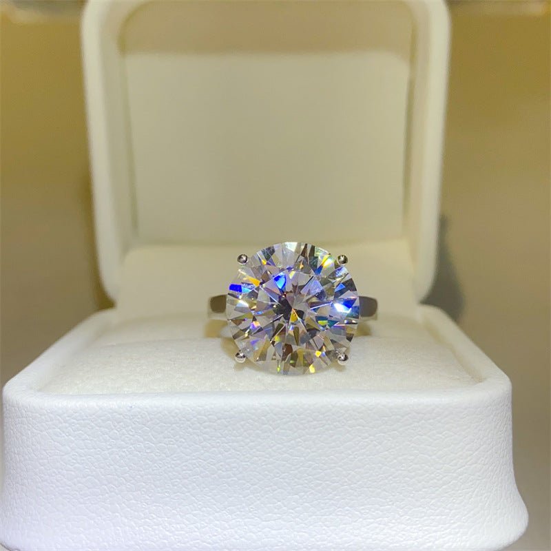 VVS1 Moissanite Solitaire Ring for Women, Round Cut Engagement Ring, 1 to 10 Carat Statement Promise Ring – view 1