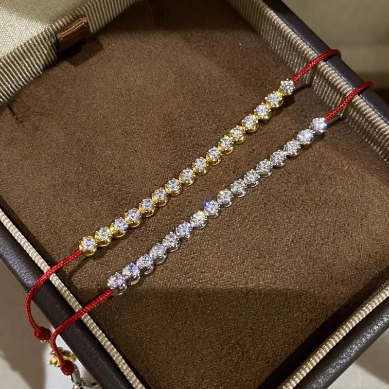 Red Cord Moissanite Tennis Bracelet – image 1