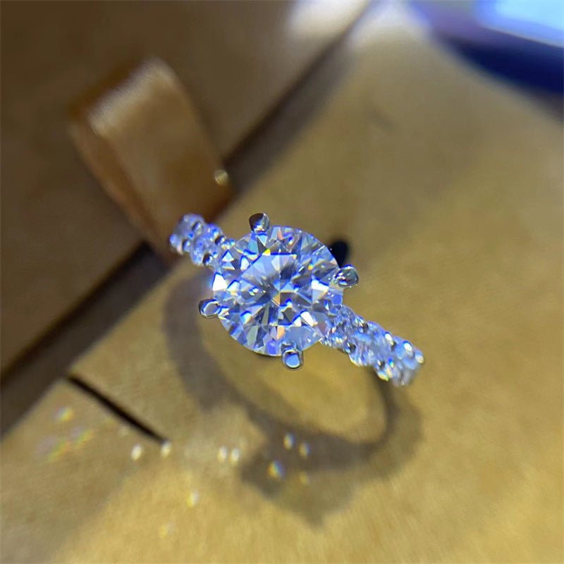 2 Carat Moissanite Ring for Women, Round Cut Sparkling Band, Size 8-19 – view 1
