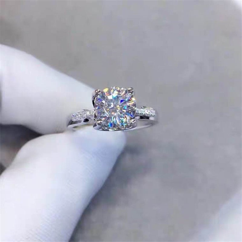 Moissanite Engagement Ring for Women, Round Solitaire Ring, 0.5ct-3ct – view 1
