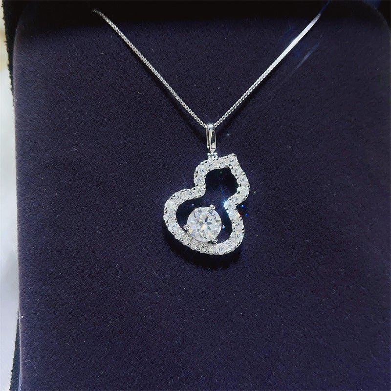 925 Silver Moissanite Gourd Pendant Necklace for Women – view 1