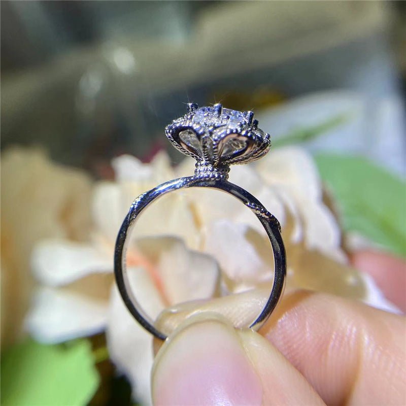 1 Carat Moissanite Floral Ring, Rose-Inspired Wedding Ring, Size 9-19 – view 1