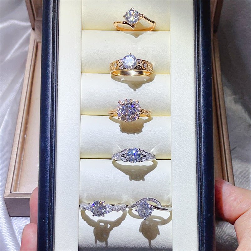 Moissanite Ring for Women, Classic Halo and Solitaire Style Promise Engagement Ring, Multiple Designs – view 1