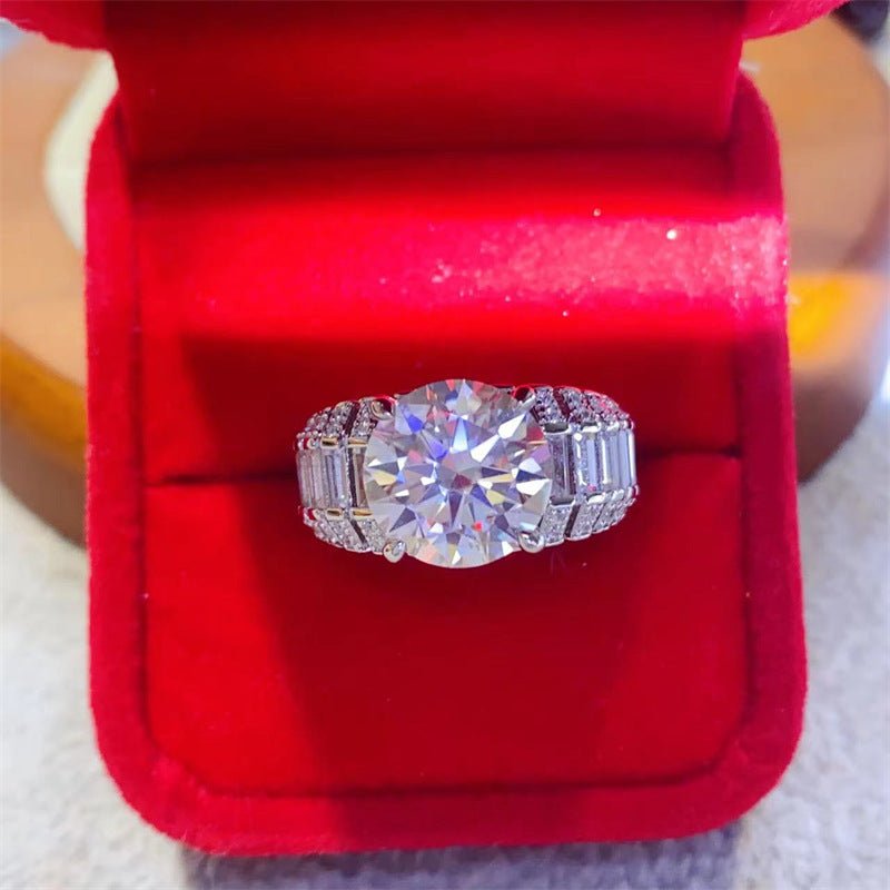 5 Carat Moissanite Ring for Women, Round Cut Flower-Inspired Engagement Ring, Sizes 8-22 – view 1