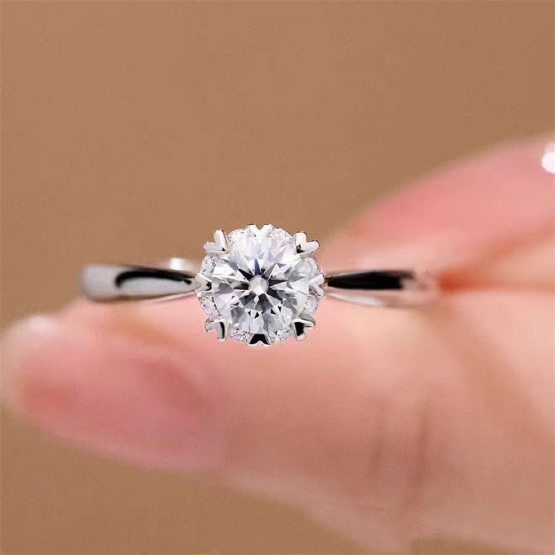 925 Silver Moissanite Ring for Women, Solitaire Engagement Ring, Promise Ring, 50 Point or 1 Carat – view 1