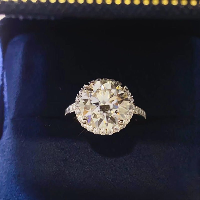 5 Carat Moissanite Halo Ring for Women, Round Floral-Inspired Engagement Style, Sizes 9-20 – view 1