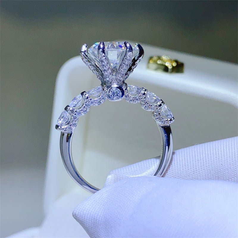 VVS1 Moissanite Ring for Women, Geometric Engagement Ring, 2 Carat or 3 Carat Promise Ring – view 1