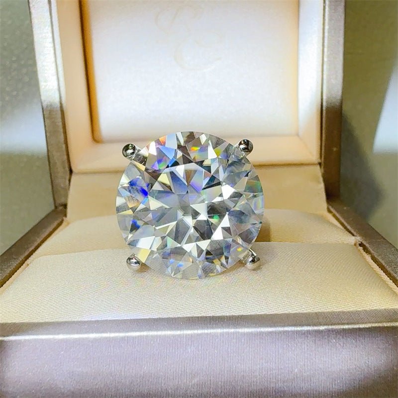 Round Moissanite Ring for Women, Six-Prong Solitaire Engagement Ring Style, Oversized Statement Promise Ring – view 1