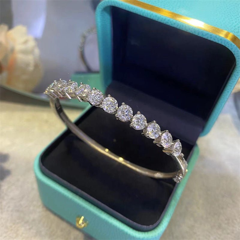 Round Moissanite Tennis Bangle Bracelet – image 1