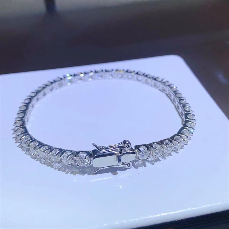 VVS1 Moissanite Tennis Bracelet for Women, Full Stone 3mm Bracelet 15-19cm – view 1
