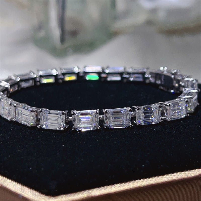 Emerald-Cut Moissanite Tennis Bracelet – image 1