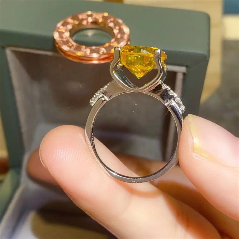 Yellow Moissanite Ring, 5 Carat Women's Statement Ring, Sizes 9-19 – view 2