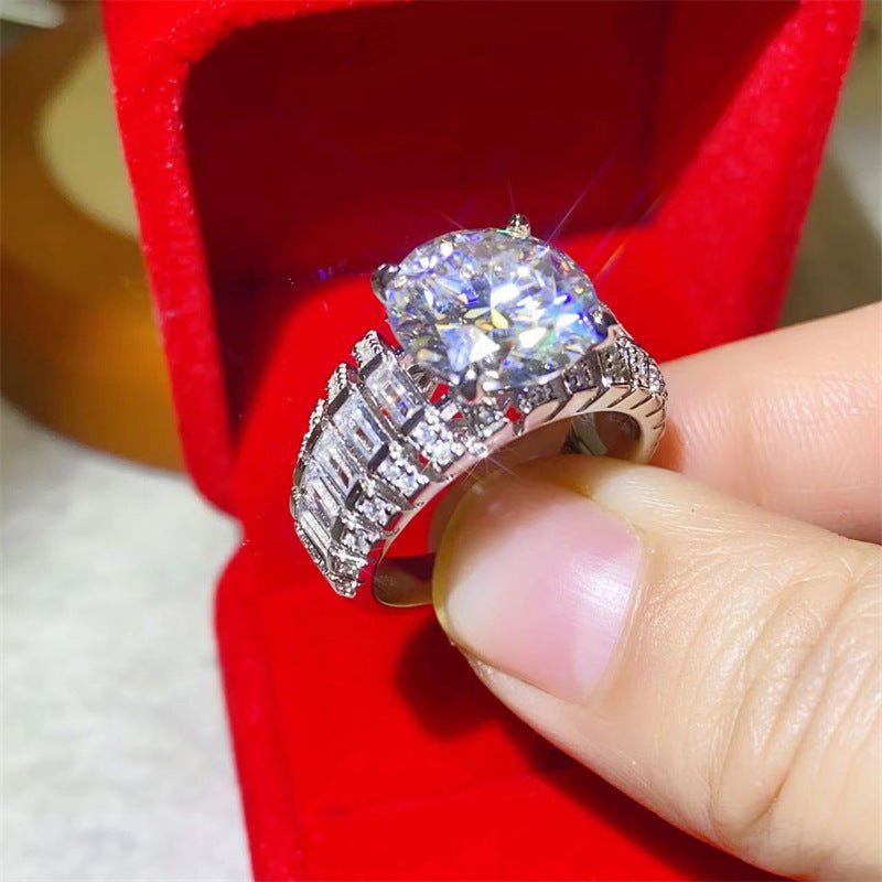5 Carat Moissanite Ring for Women, Round Cut Flower-Inspired Engagement Ring, Sizes 8-22 – view 2