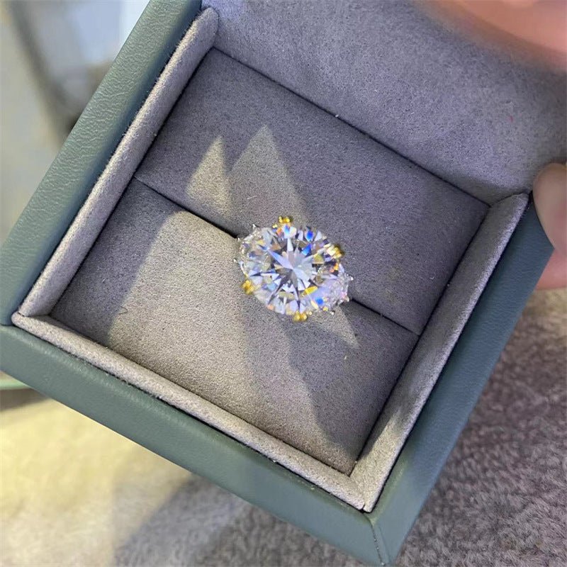 5 Carat Moissanite Ring for Women, Floral Round Cut Engagement Ring, Size 9-19 – view 2