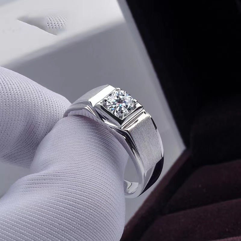 Men's 1 Carat Square-Set Moissanite Ring – image 2