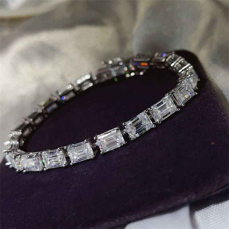 Emerald-Cut Moissanite Tennis Bracelet – image 2