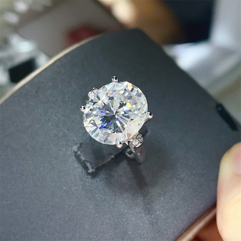 Oval Moissanite Ring for Women, 3 Carat Lace-Style Engagement Ring with Side Accent Stones – view 2