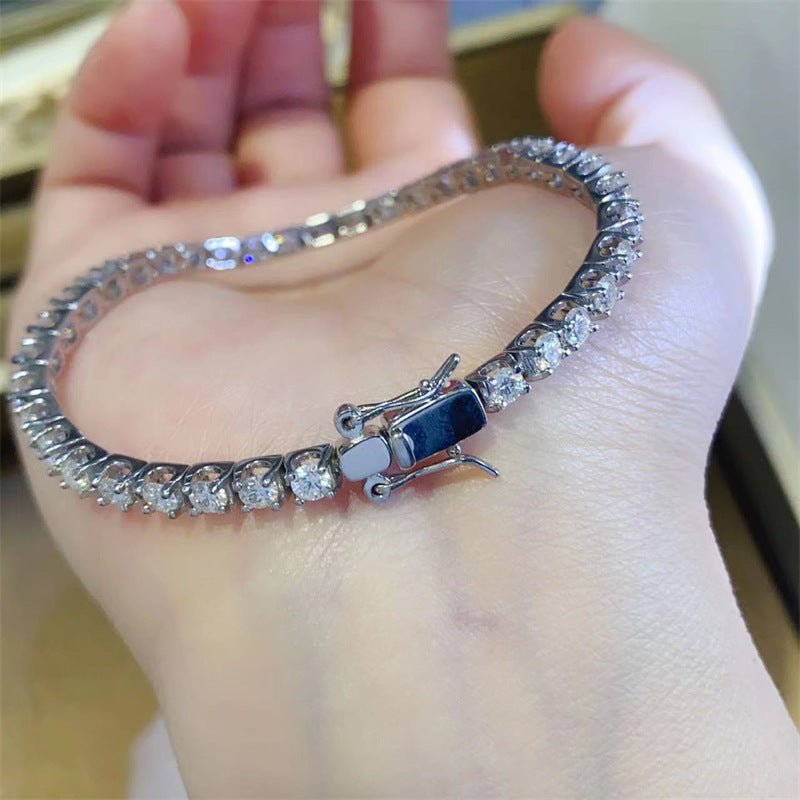 VVS1 Moissanite Tennis Bracelet for Women, Full Stone 3mm Bracelet 15-19cm – view 2
